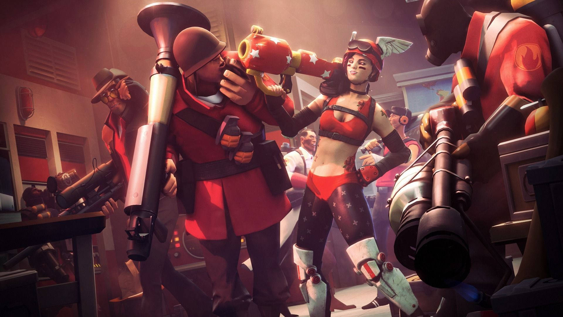 Epic Showdown In Team Fortress 2 Background