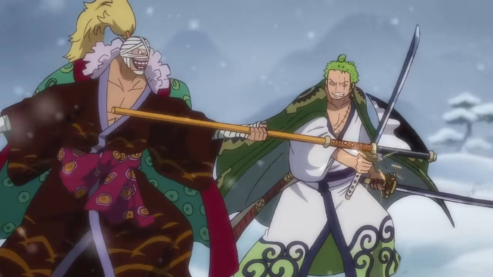 Epic Showdown - Zoro Vs Killer In One Piece: Wano Arc Background