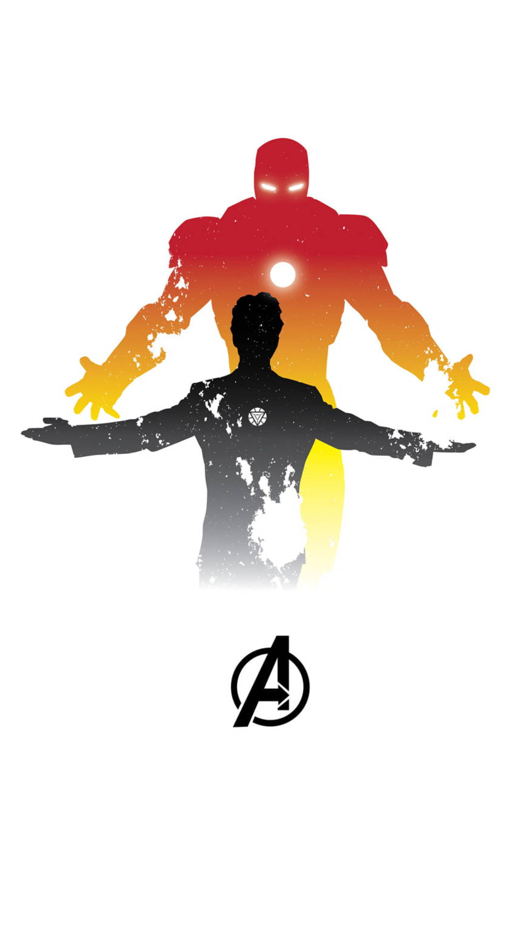 Epic Silhouette Of Iron Man On Android Background