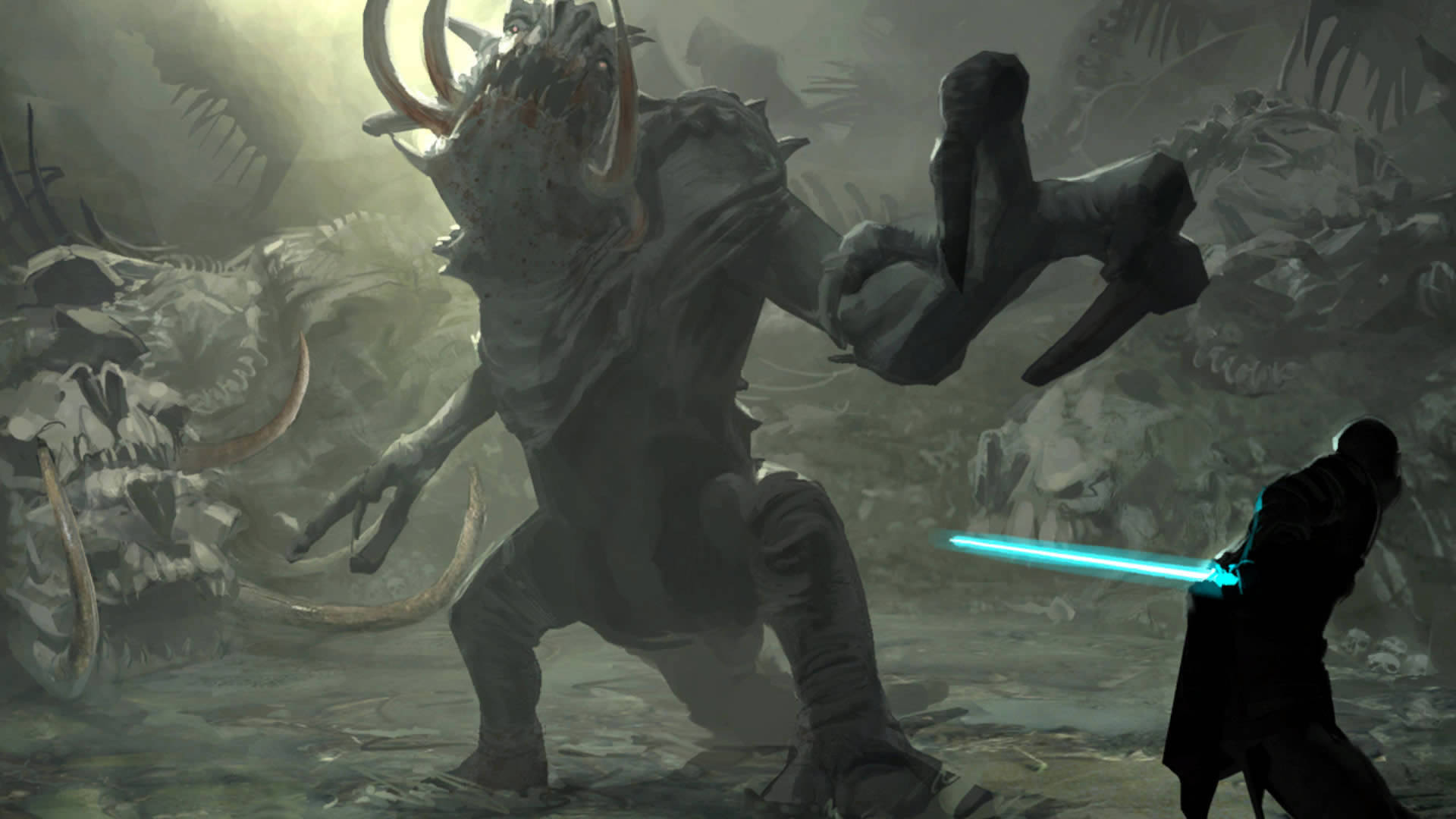 Epic Star Wars Luke-rancor Battle