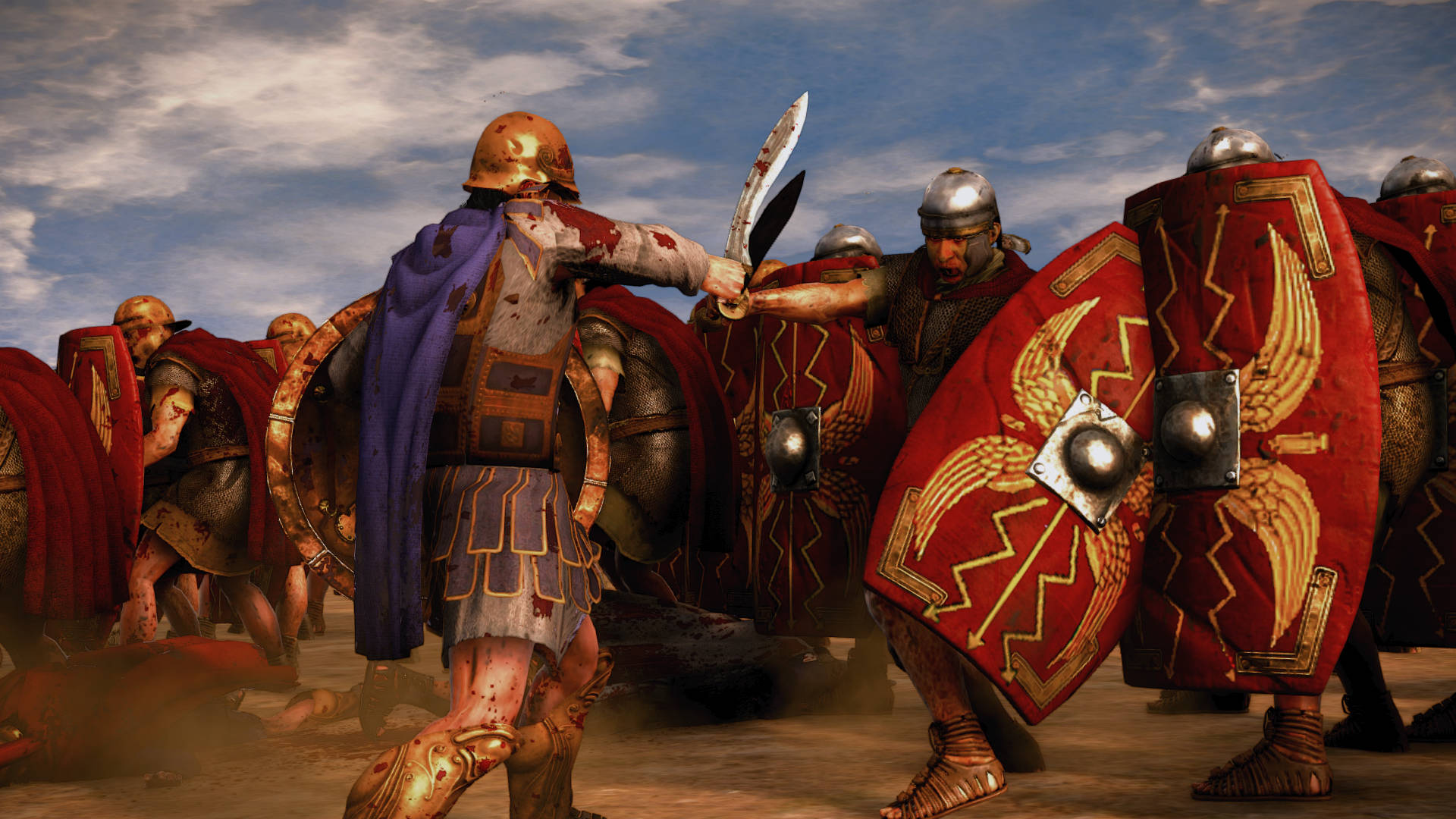Epic Sword Battle In Total War: Rome 2 Background