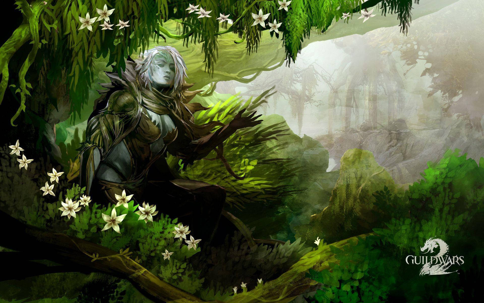 Epic Sylvari Warrior In The Mesmerizing World Of Guild Wars 2