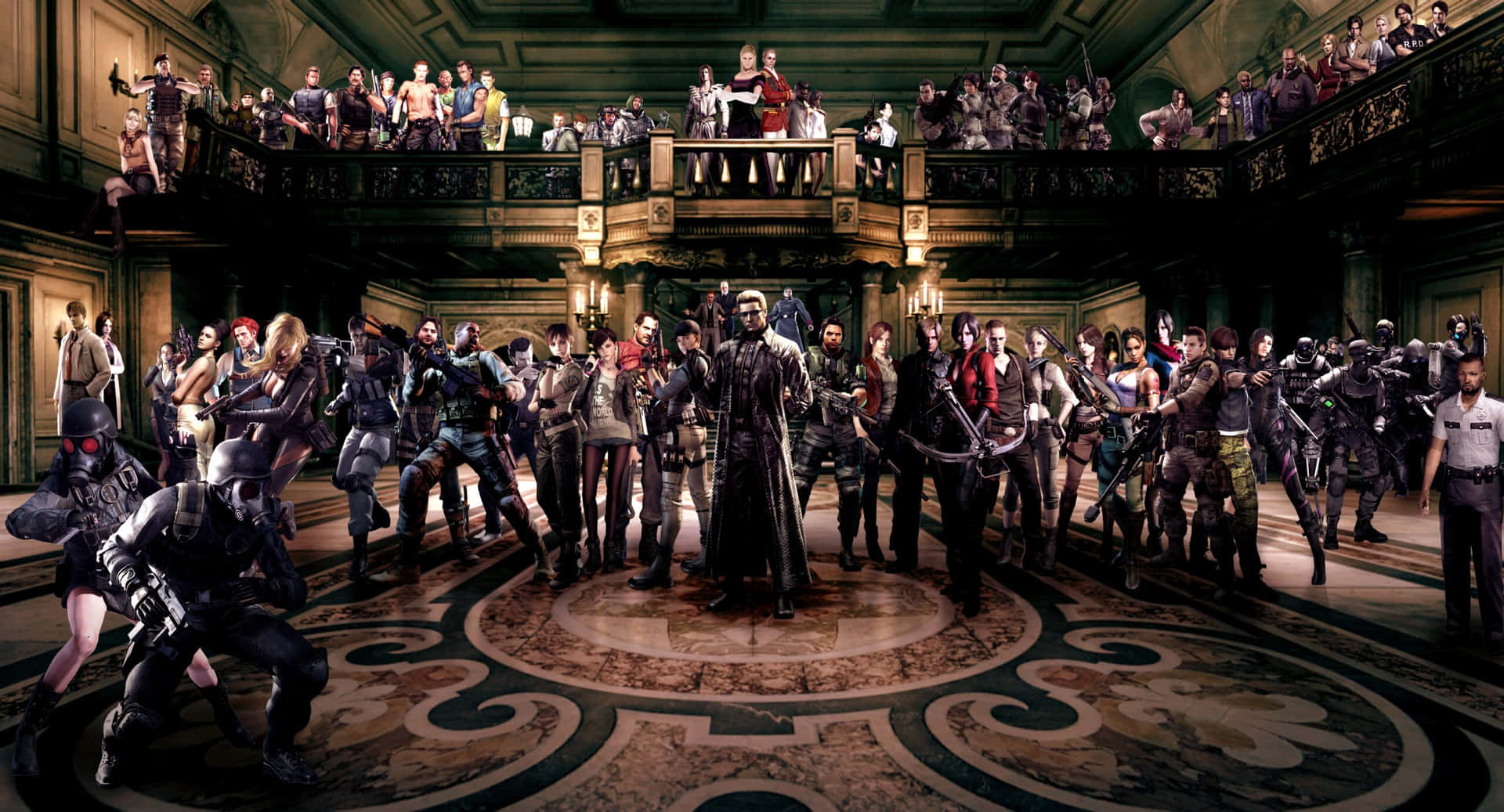 Epic Video Game Character Gathering Background