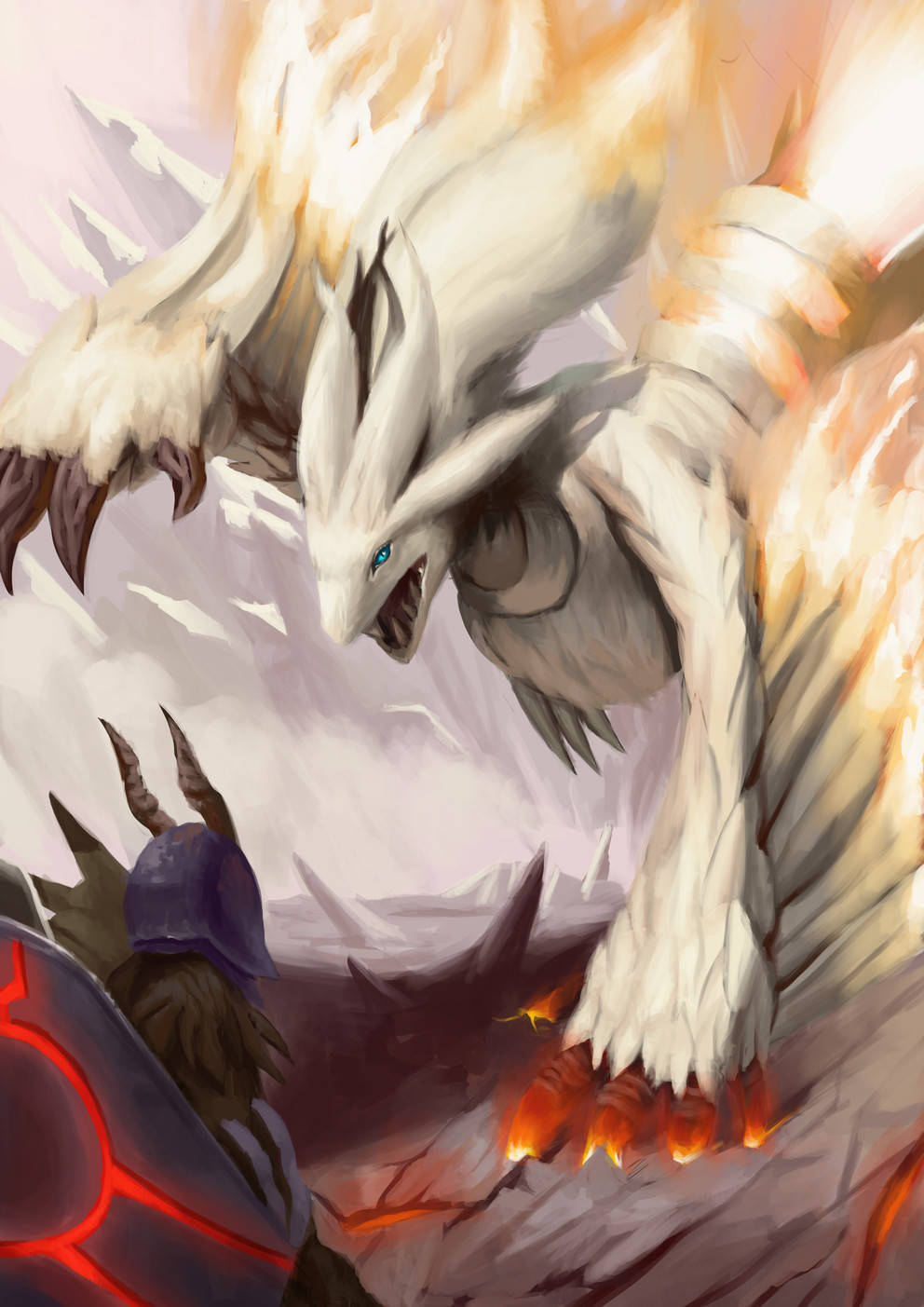 Epic White Dragon Reshiram Background