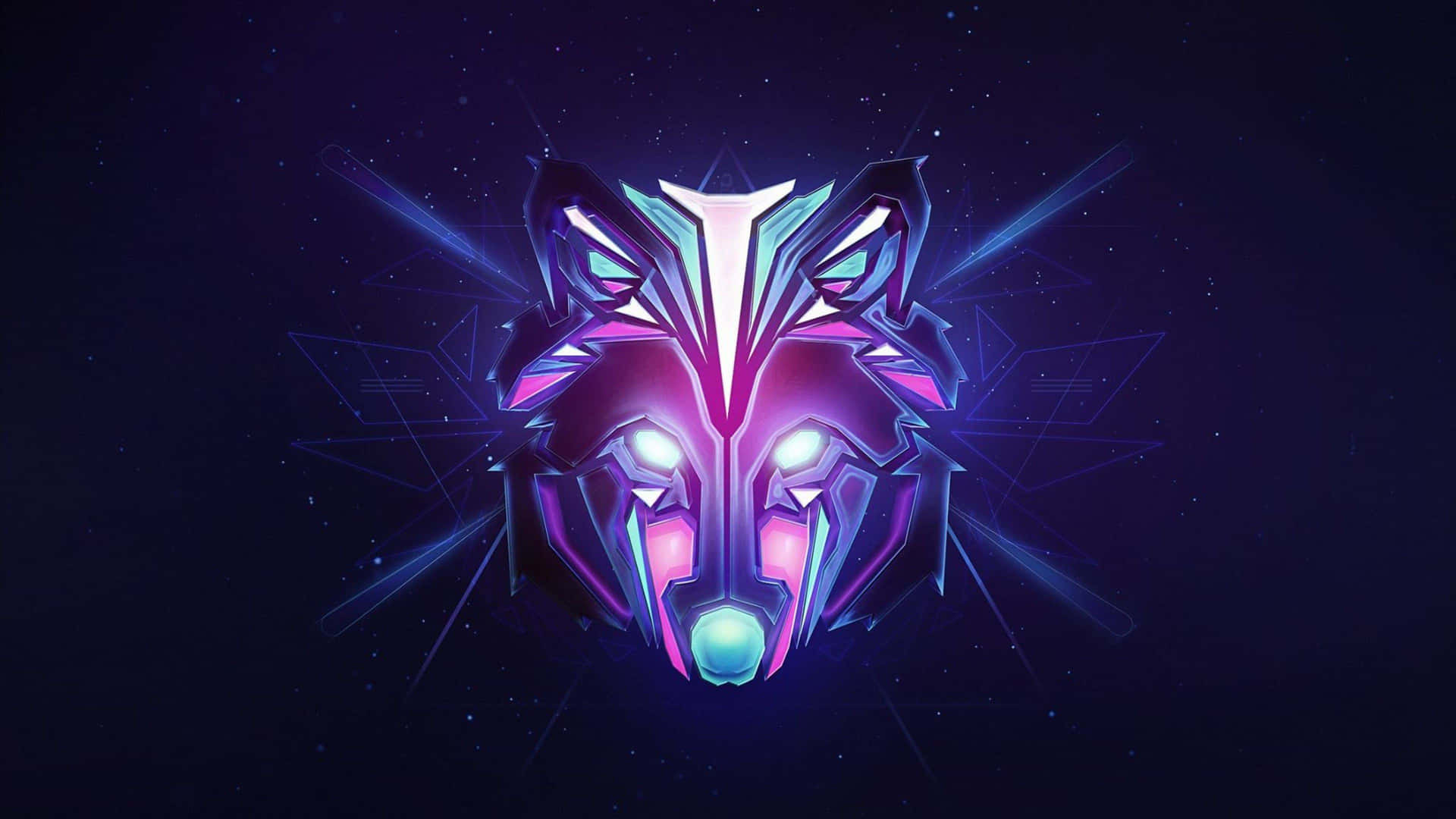 Epic Wolves Robotic Symbol Background