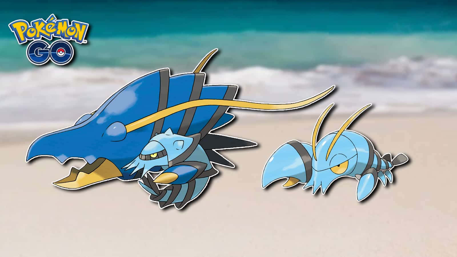 Epitome Of Power - Clawitzer With Pokemon Go Logo Background