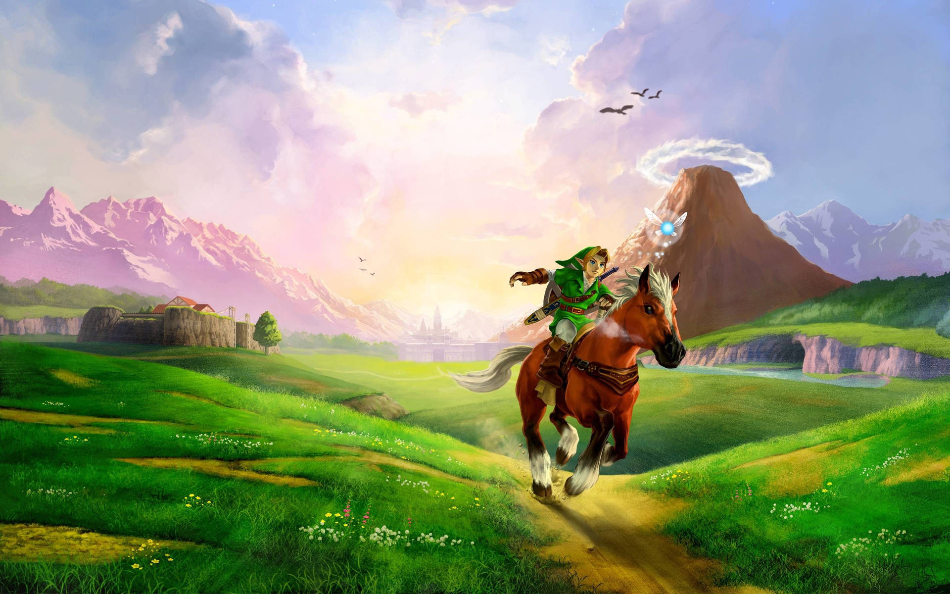Epona And Link Legend Of Zelda Background