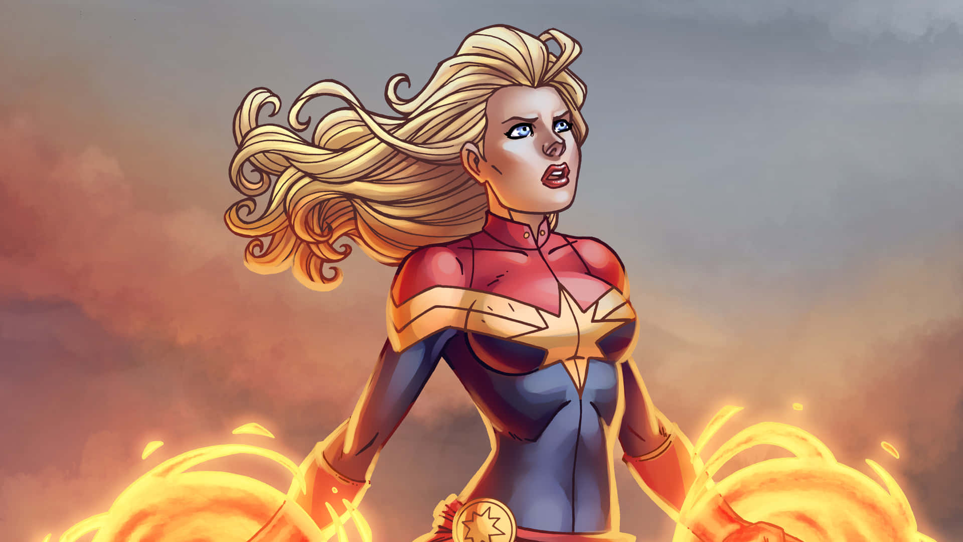Equip Yourself With The Power Of Inspiration And Stay Connected With The New Captain Marvel Ipad Background