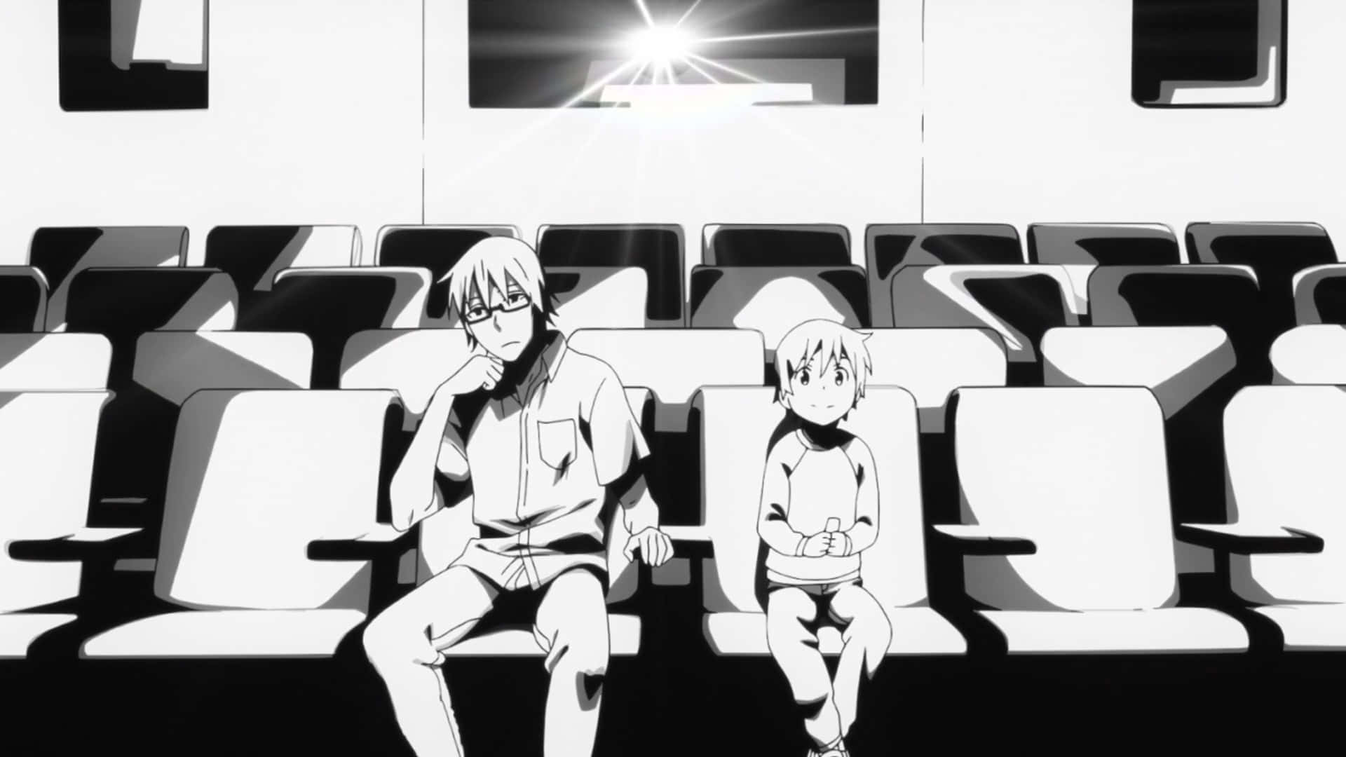 Erased Anime Satoru Fujinuma Black & White Background