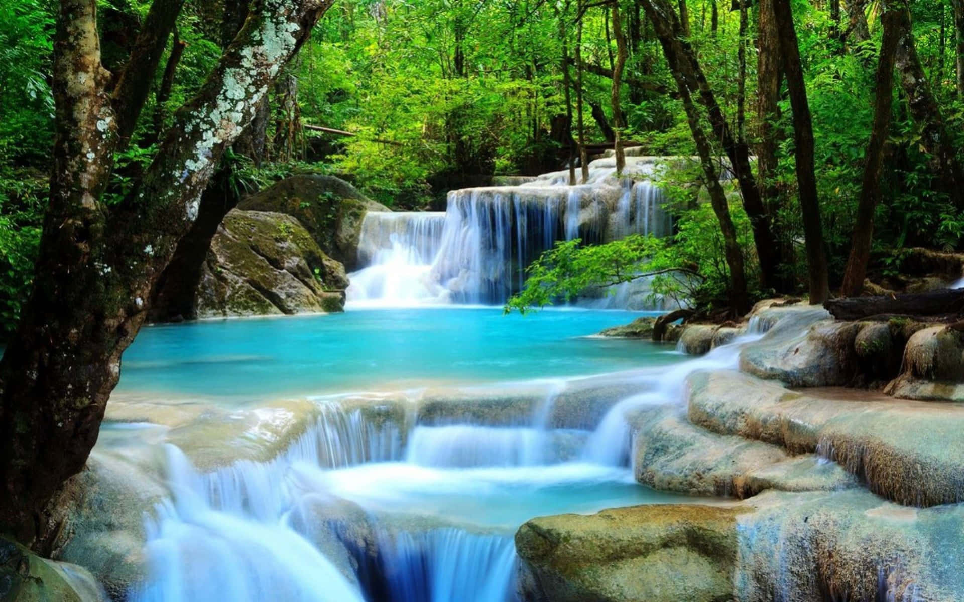 Erawan National Park Crystalline Waterfall Desktop
