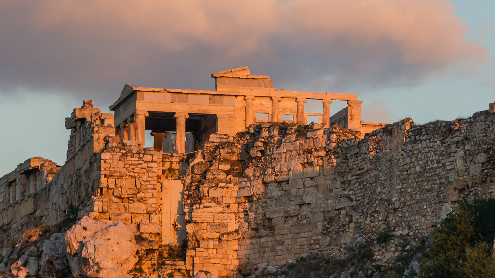 Erechtheion Athens Ruins Background