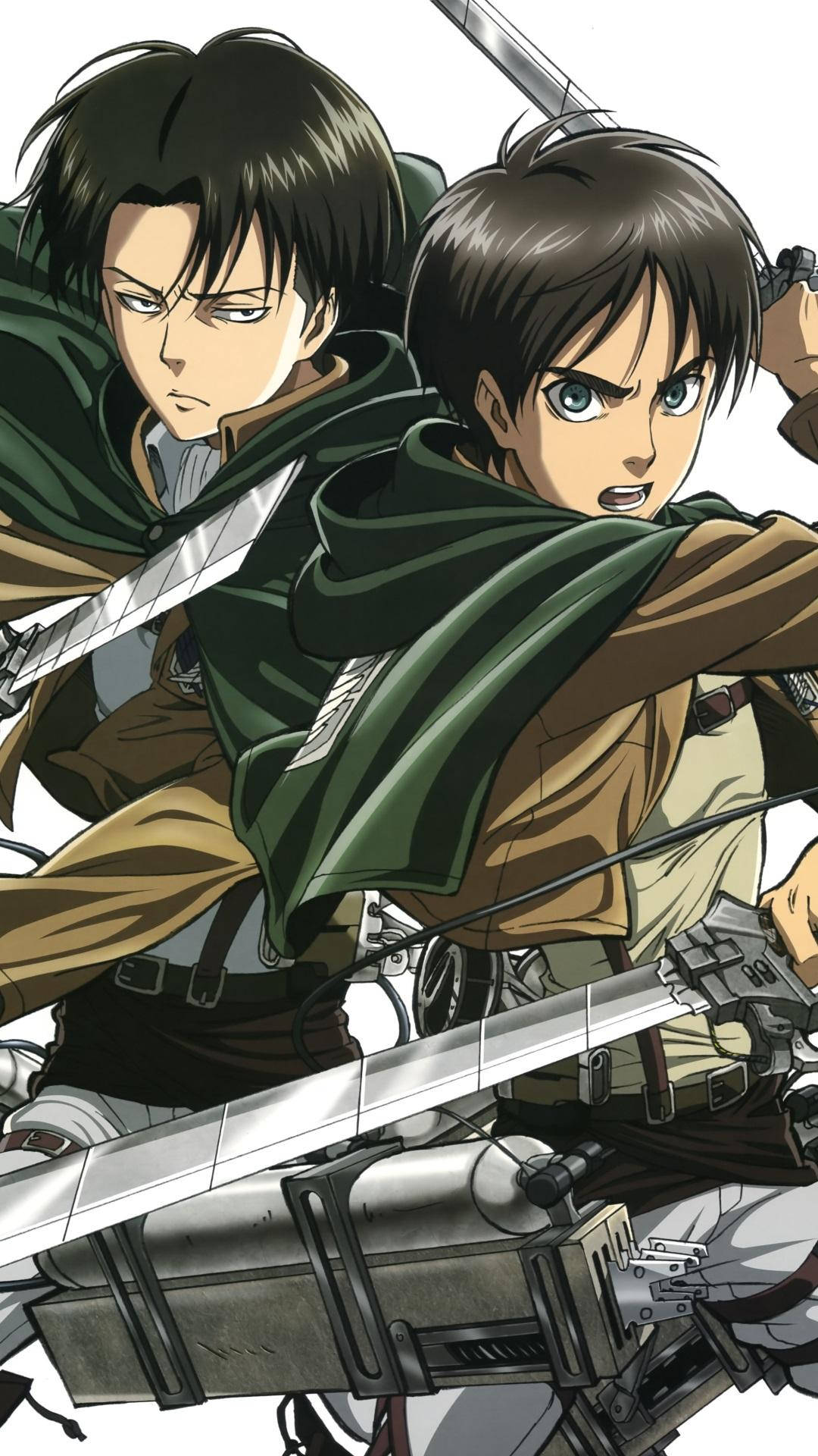 Eren And Levi Odm Gear Attack On Titan Iphone Background