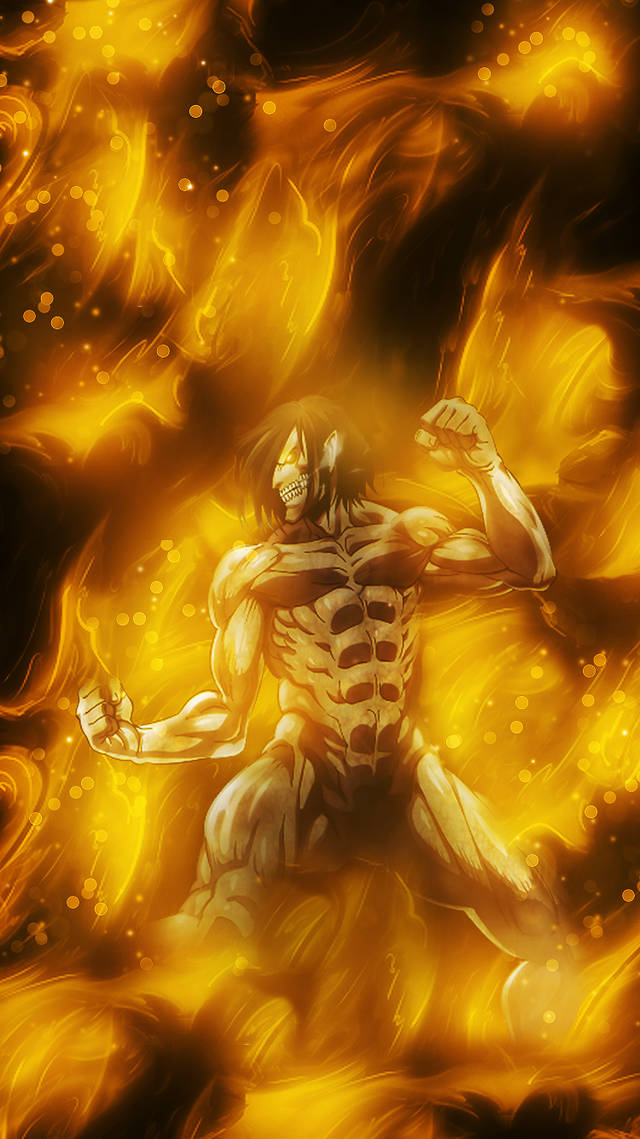 Eren Flaming Titan Background