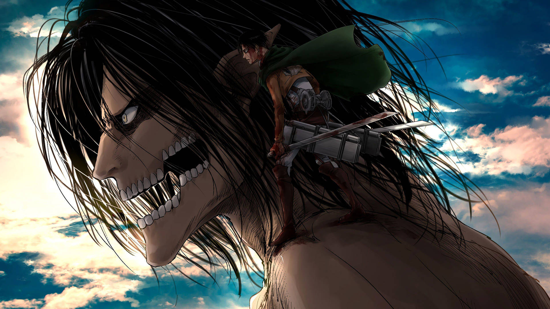 Eren Jaeger Tackles A Colossal Titan