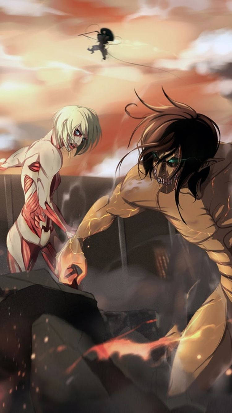 Eren On Fight Titan Attack On Titan Iphone Background