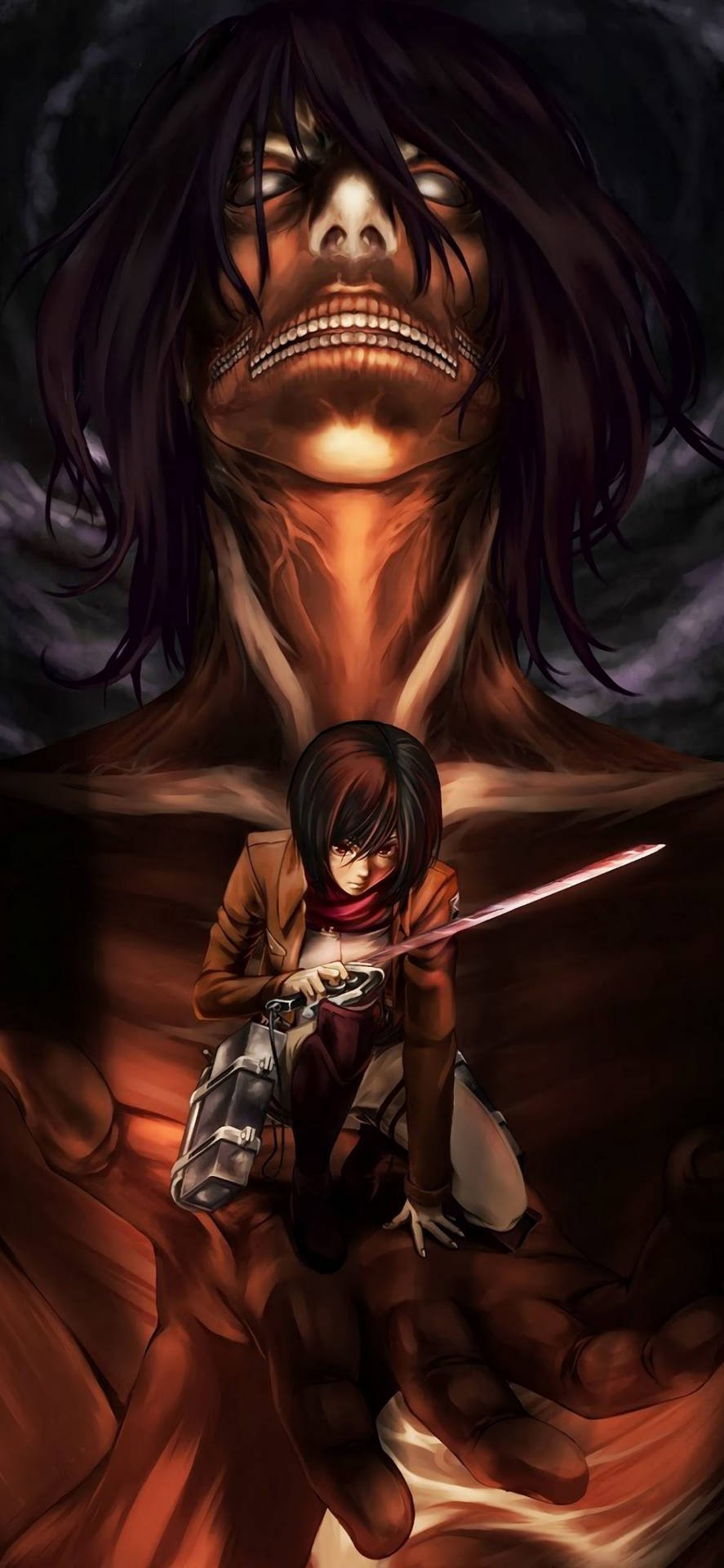 Eren Titan With Mikasa