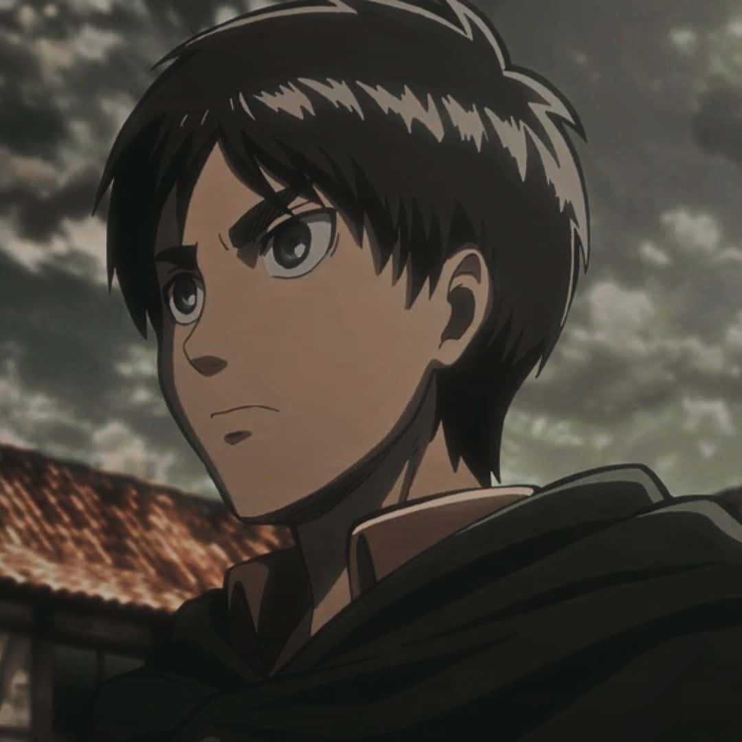 Eren Yeager Pfp With Cloudy Sky Background