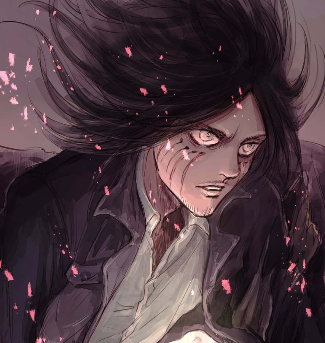Eren Yeager Pfp With Face Markings Background