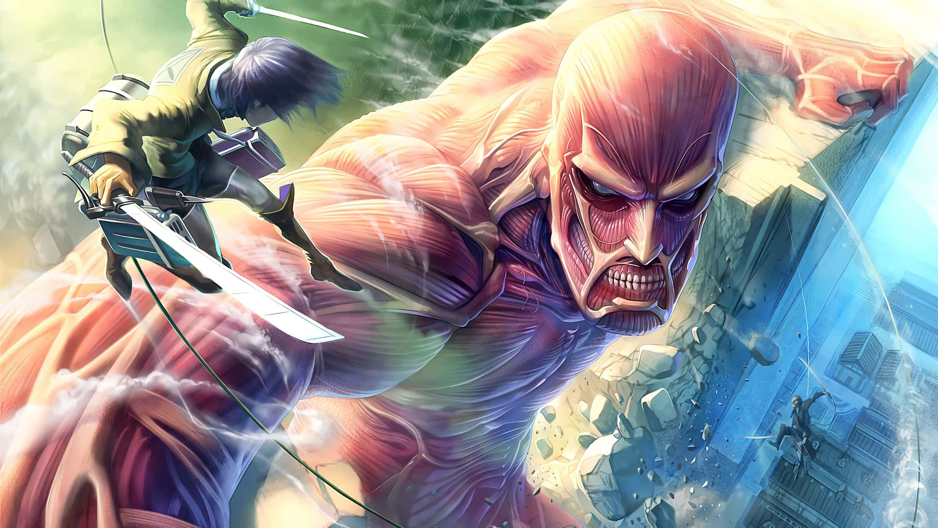Eren Yeager Vs Colossal Titan Art