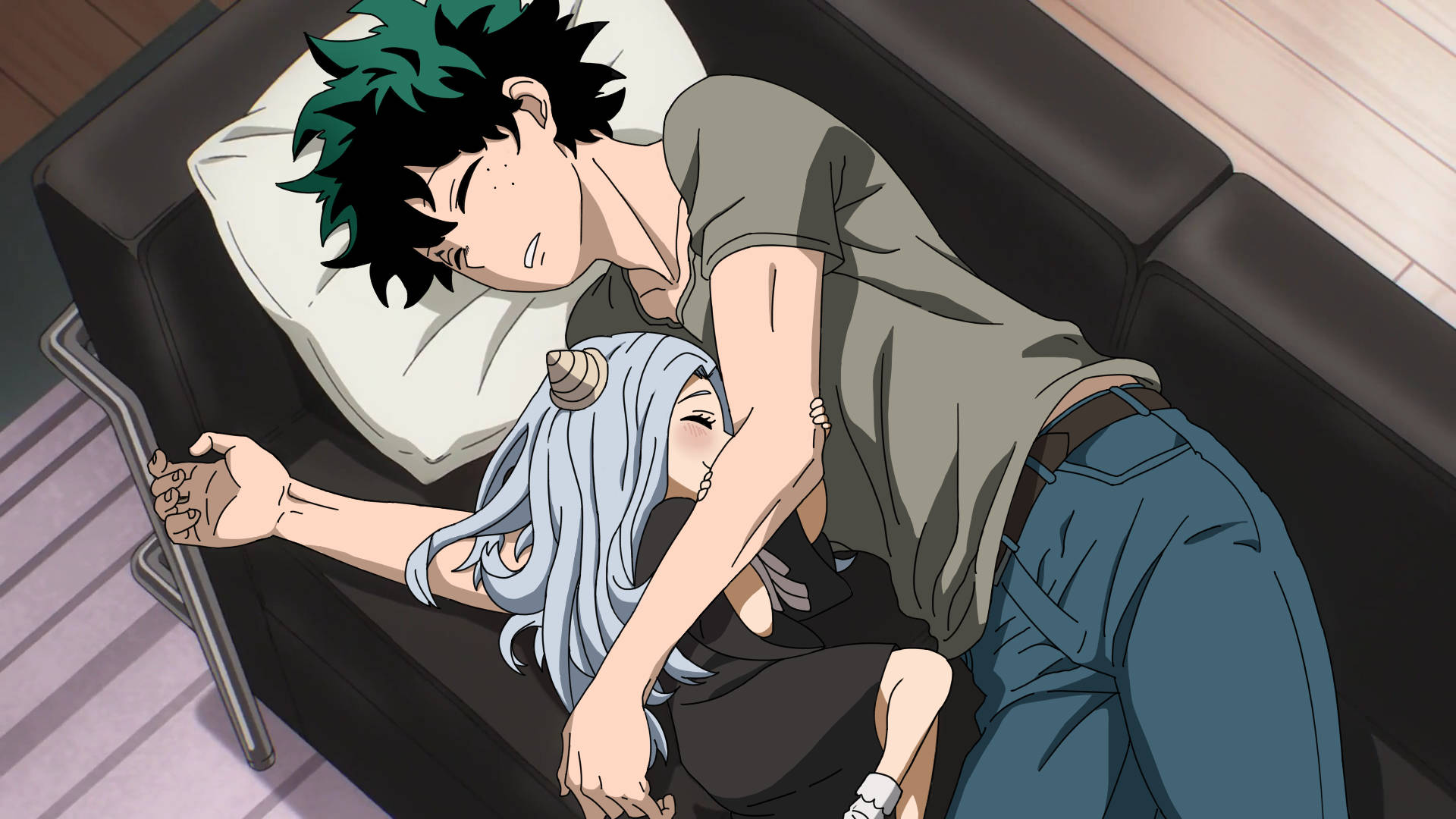 Eri And Midoriya Napping Together On A Couch