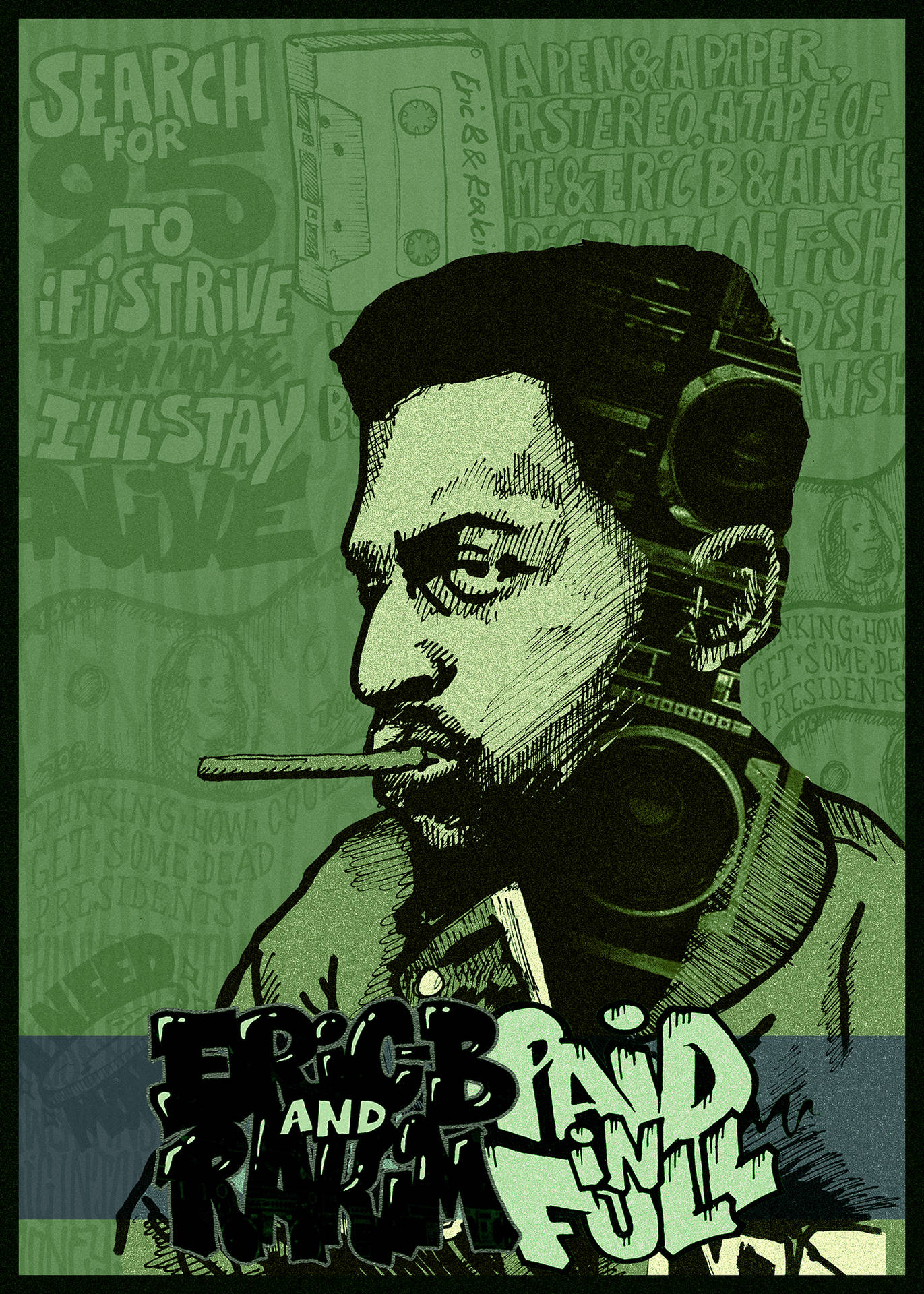 Eric B And Rakim Digital Cartoon Art Background