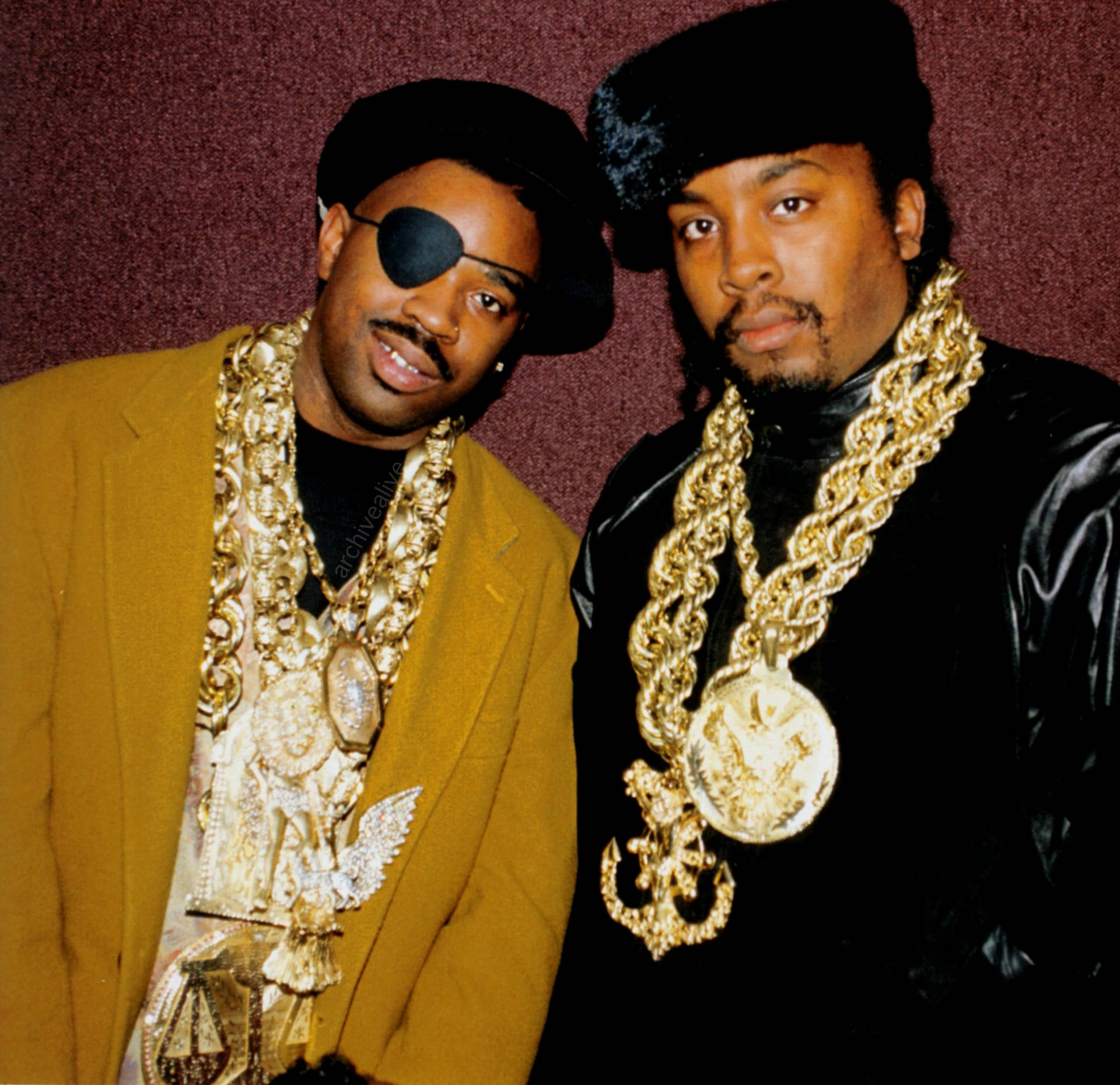 Eric B And Rakim Hip Hop Gold Chain Bling Background