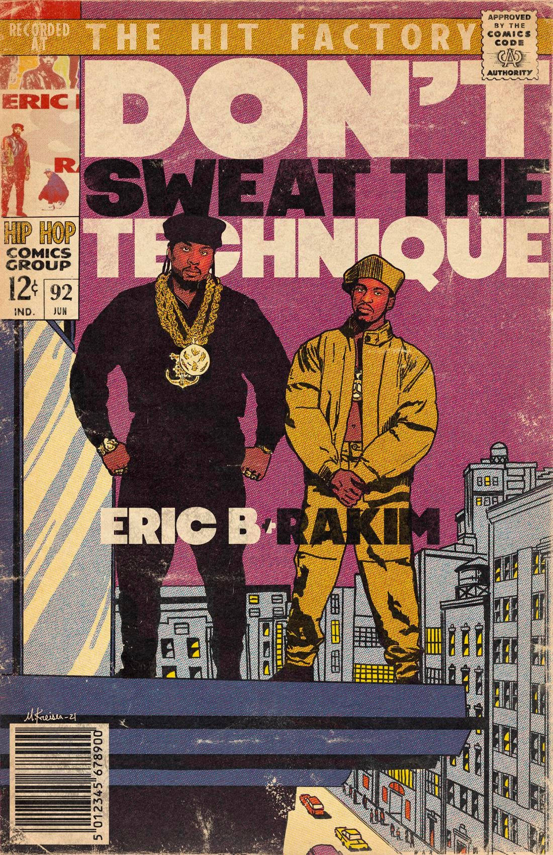 Eric B And Rakim Vintage Comic Art Background