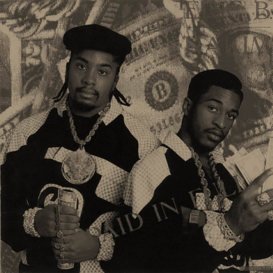 Eric B And Rakim Vintage Sepia Album Cover Background