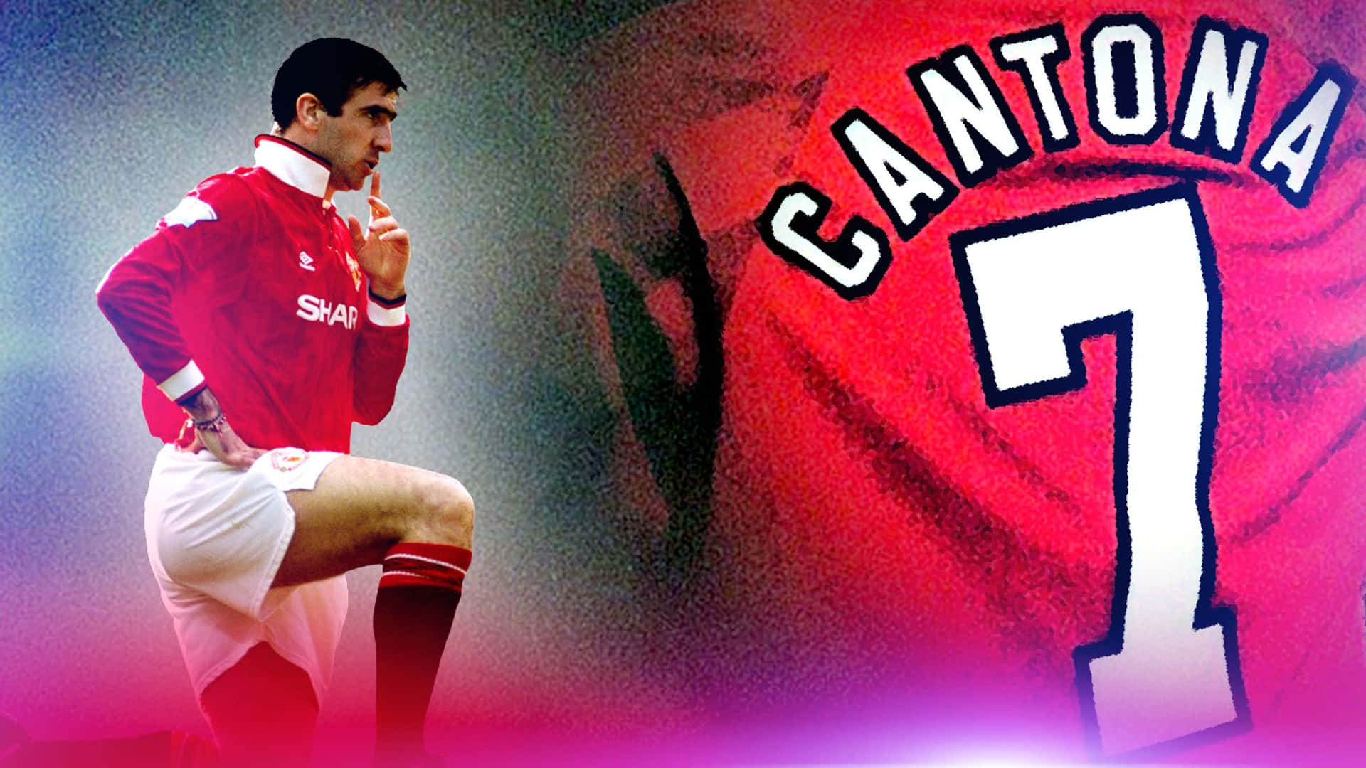 Eric Cantona And Jersey Background