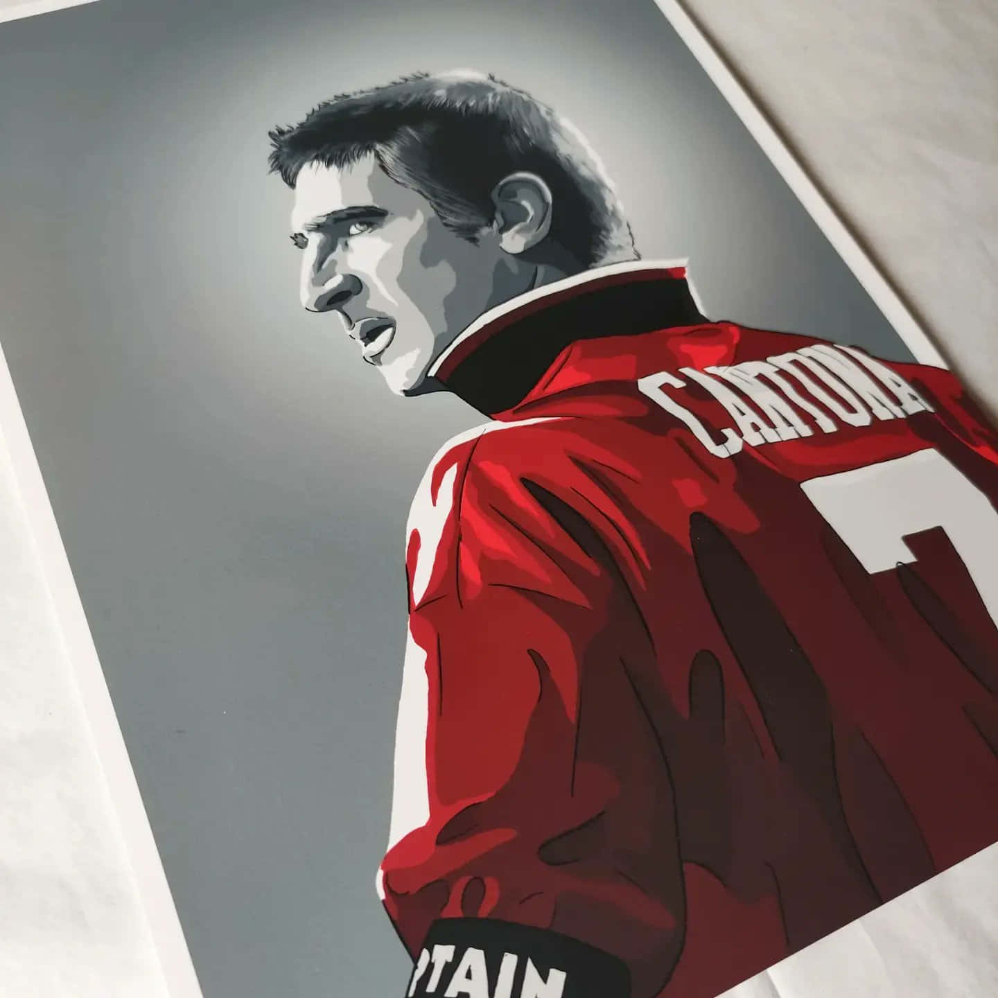 Eric Cantona Gray Color Background