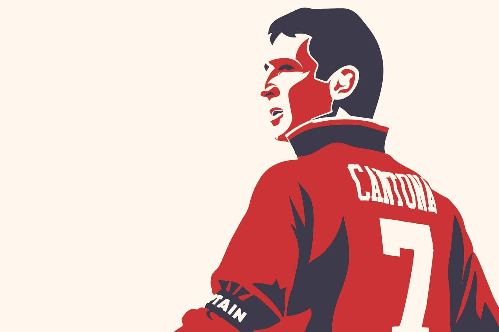Eric Cantona In Pink Background