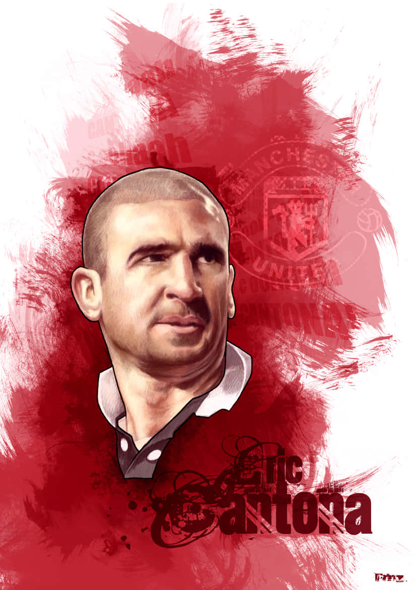 Eric Cantona Red Stain Background