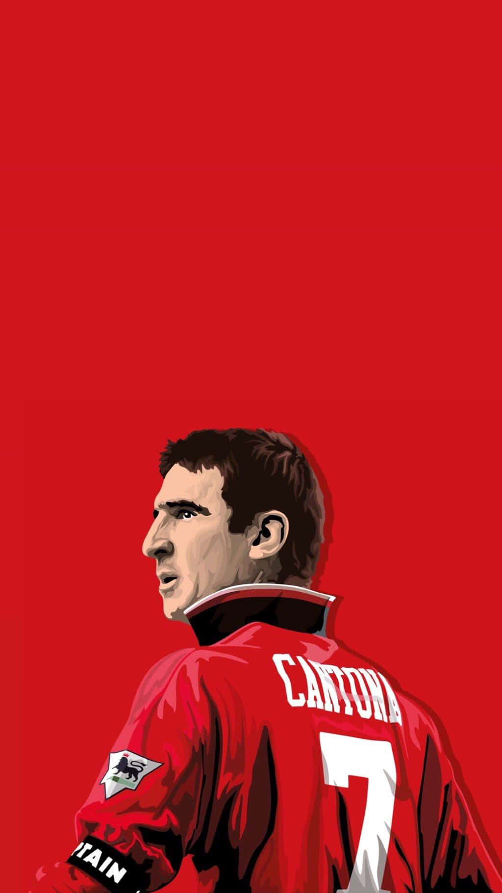 Eric Cantona Staring Left Background