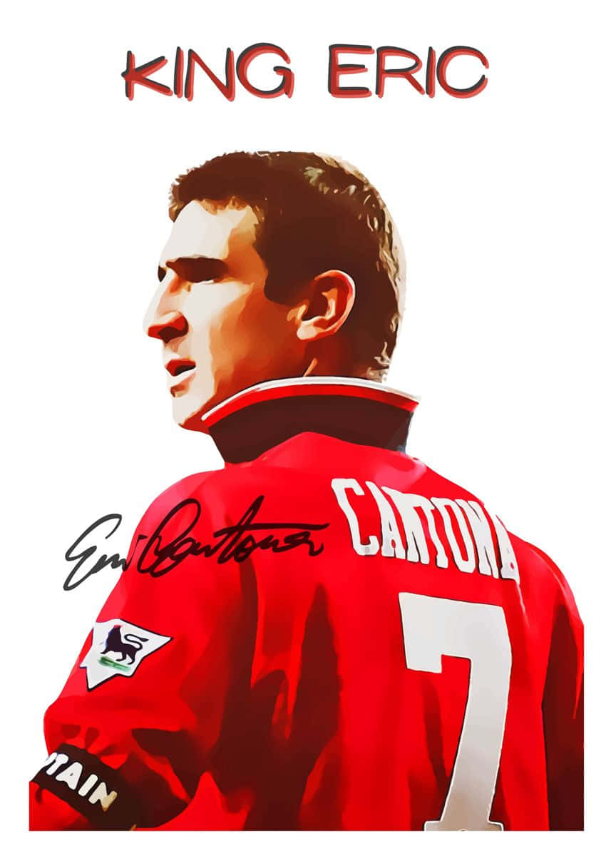 Eric Cantona With Autograph Background
