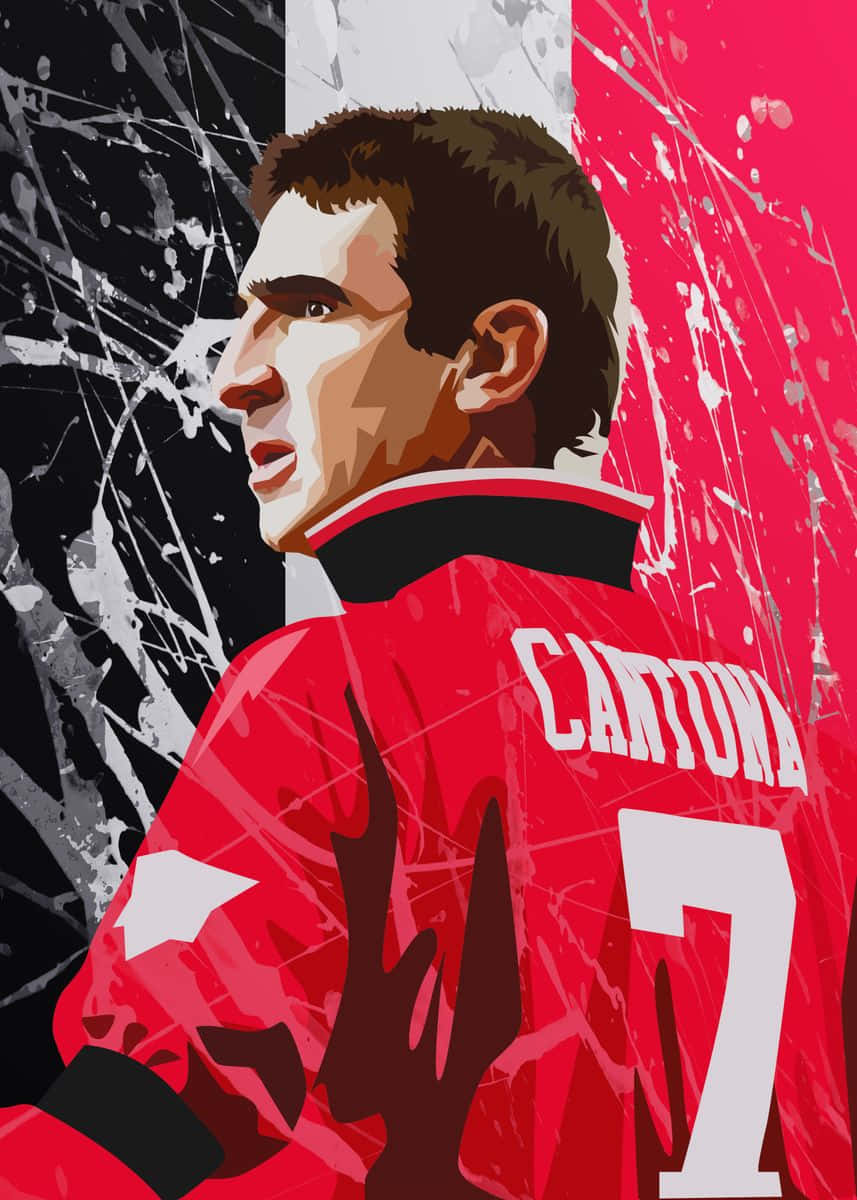 Eric Cantona With Yemen Flag Background