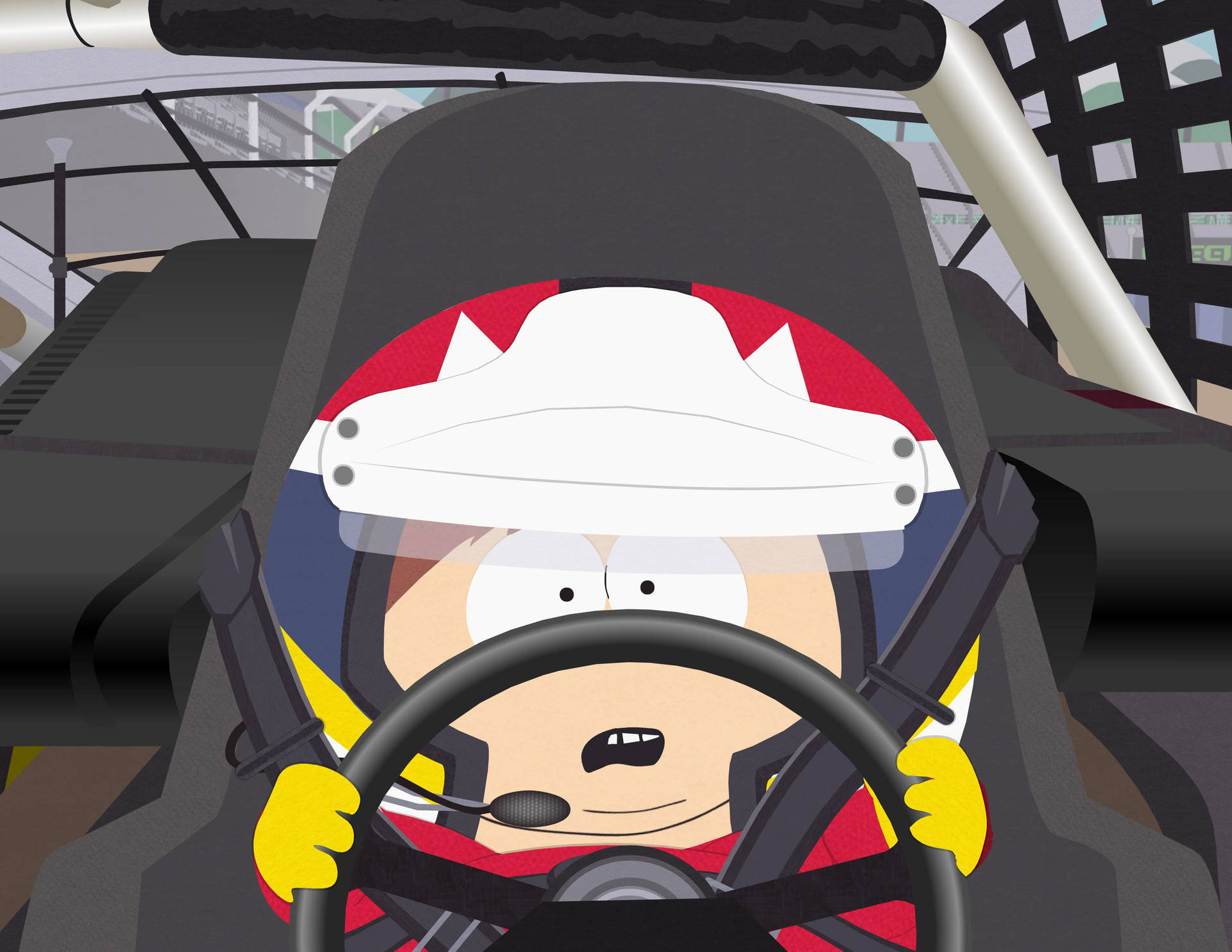 Eric Cartman As Nascar Racer Background