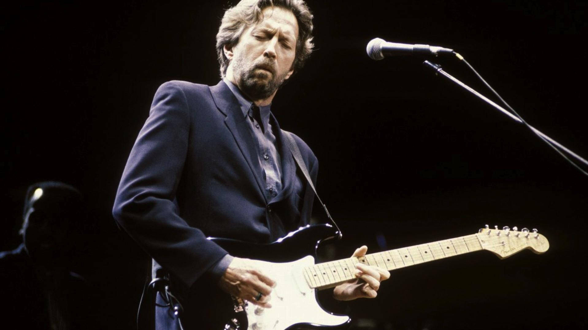 Eric Clapton Eyes Closed Strumming Background