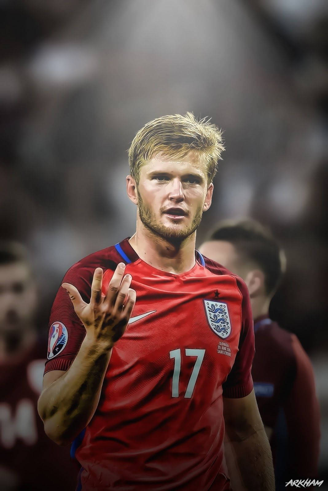 Eric Dier In Action On The Football Field Background