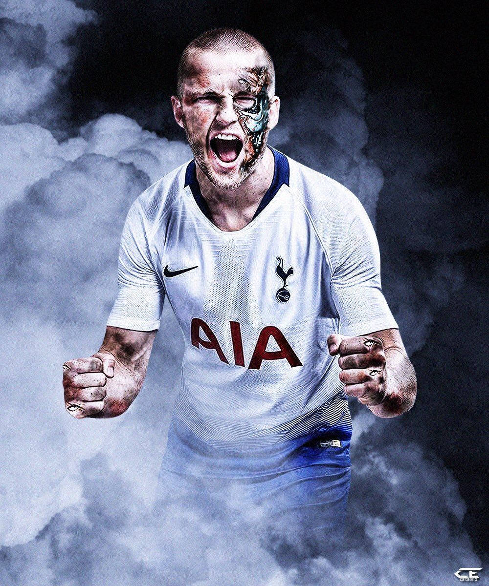 Eric Dier Pumping His Fists Background