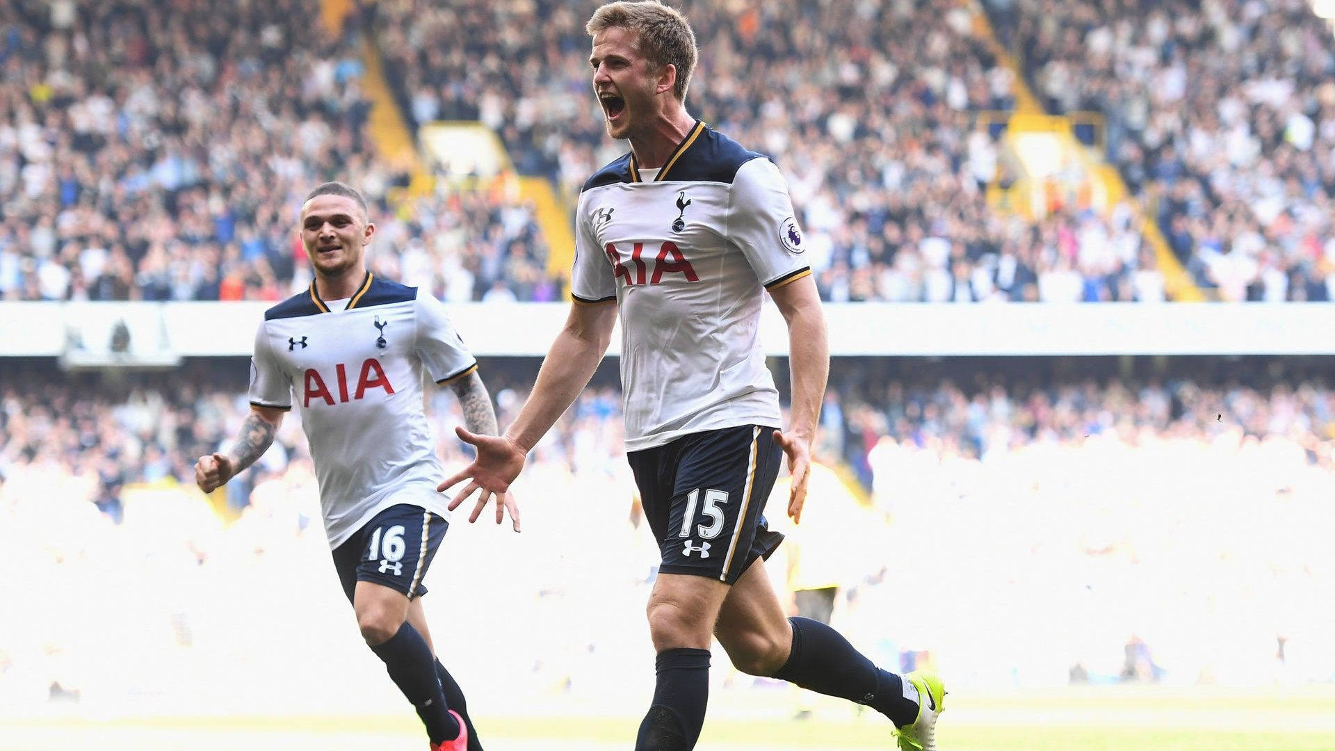 Eric Dier Shouting While Walking Background