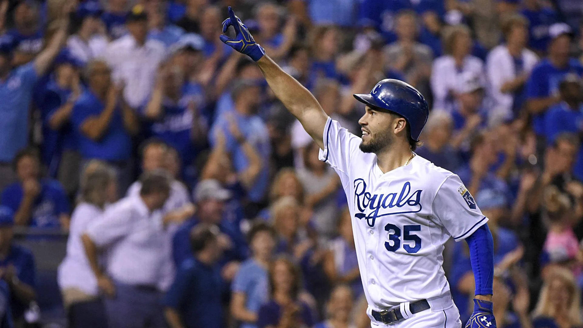 Eric Hosmer Finger Raised Background