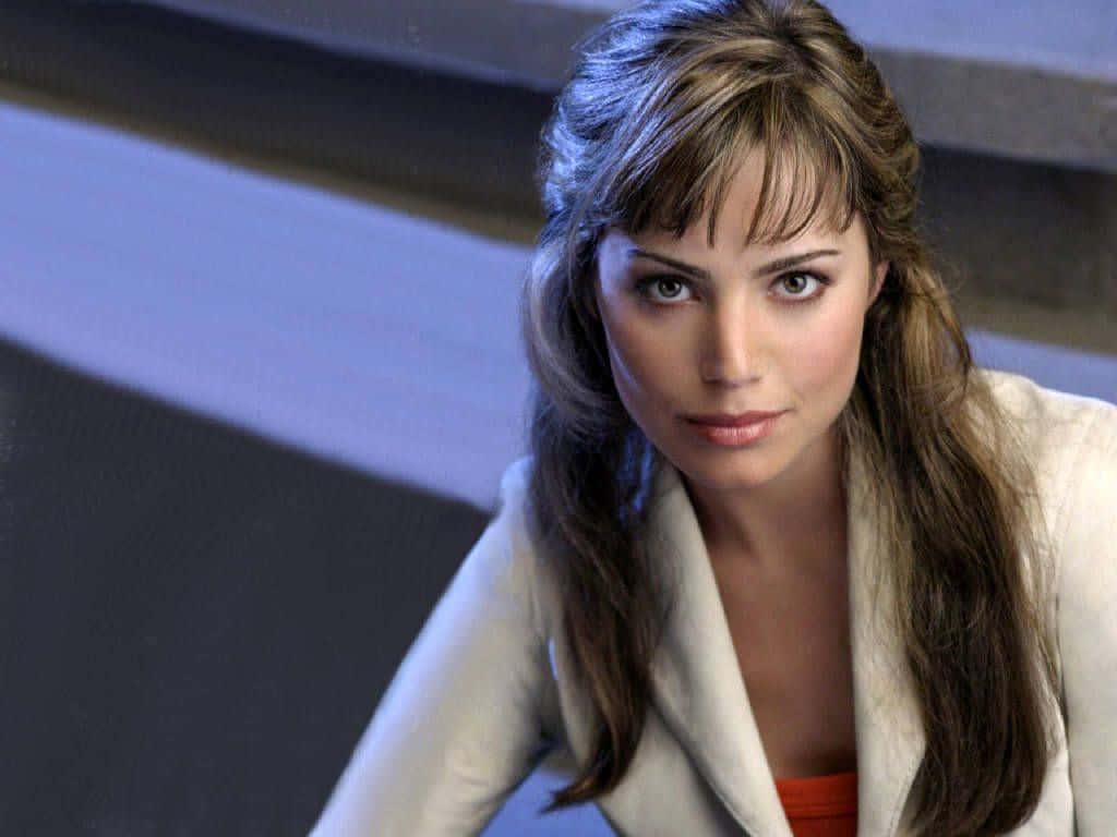 Erica Durance Intense Gaze Background