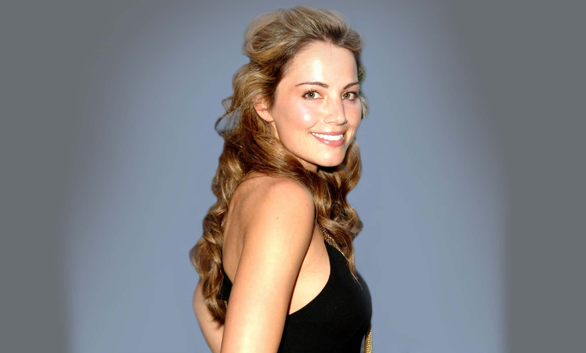 Erica Durance Smiling Black Dress