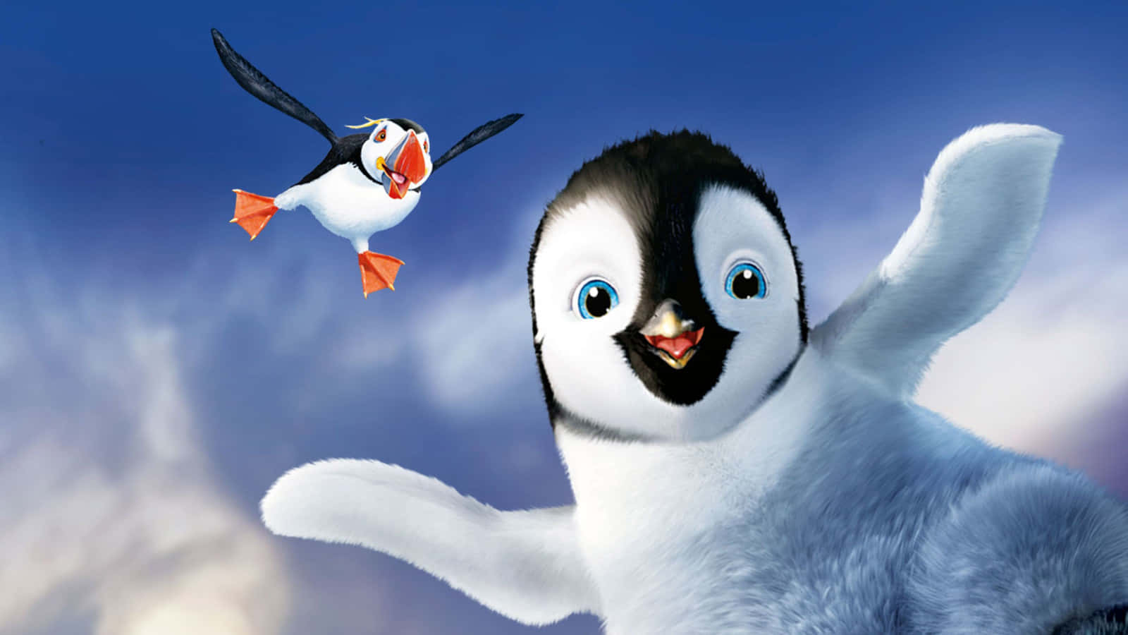 Erik Gliding On Ice In Happy Feet Two Background