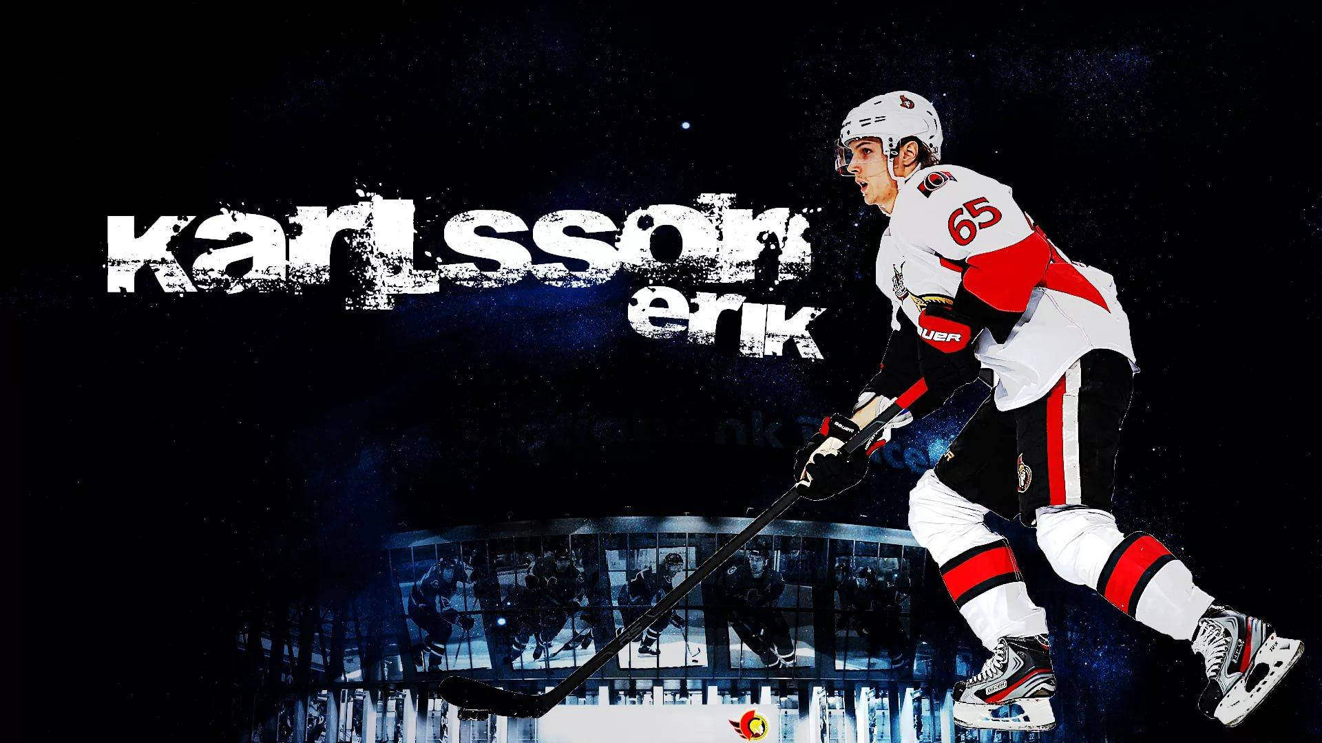 Erik Karlsson In Action - Ottawa Senators Ice Hockey Star Background