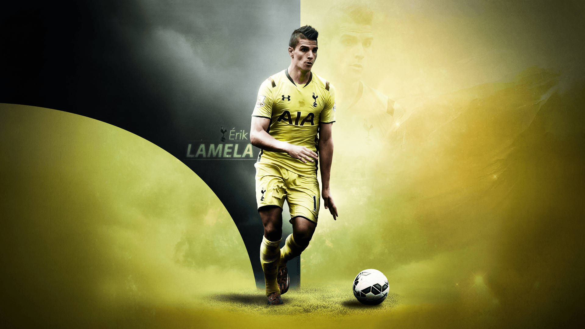 Erik Lamela All Yellow Uniform Background