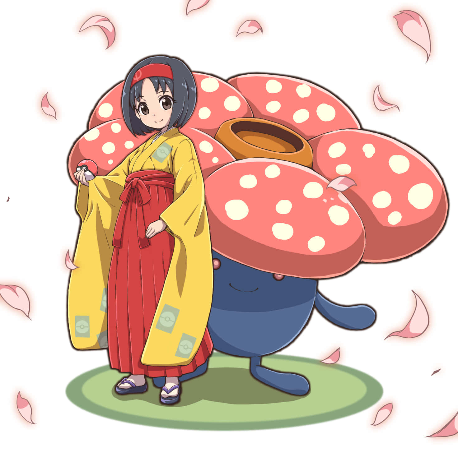 Erika With Giant Vileplume Background