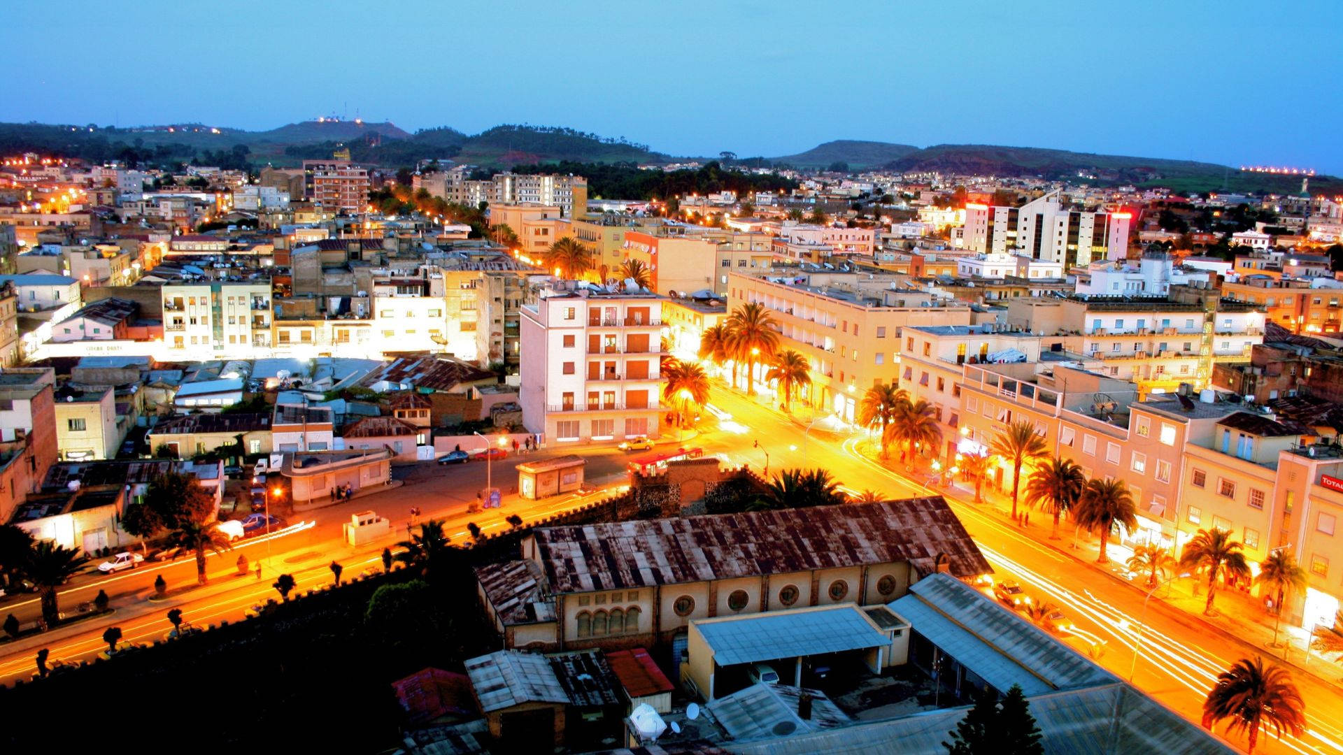 Eritrea Bright Lights At Dusk