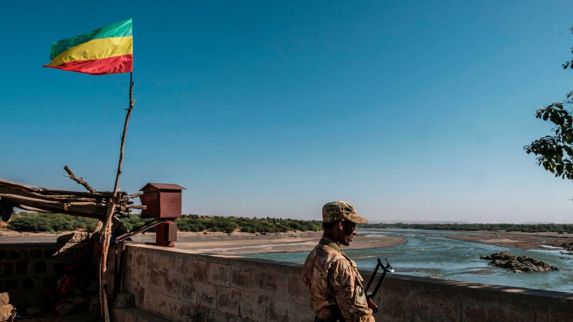 Eritrea Guarding Soldier Background