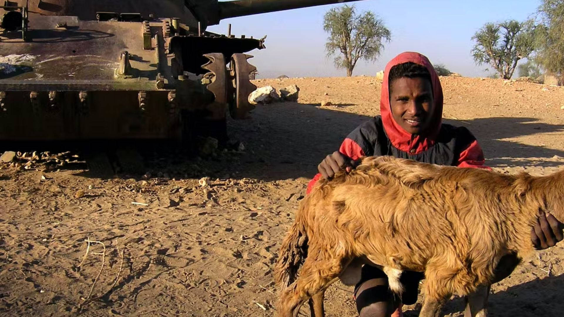 Eritrea Man With Barn Pet Background